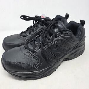 New Balance 623v3 Mens Black Slip Resistant Leather Sneakers 9 2E Wide